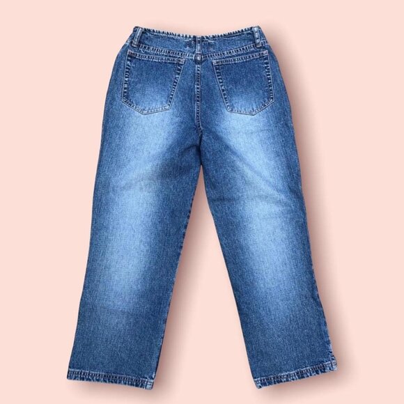🌸 Vintage Y2K LA Blues Rhinestone Capri Jeans Sz 4 Mid Rise 100% Cotton 🌸 - Picture 8 of 8